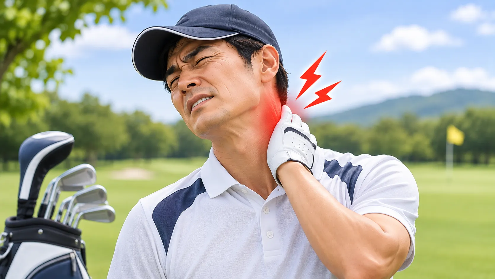 【ゴルフで首の左側が痛い】スイングによる負担と身体のつながりを考える